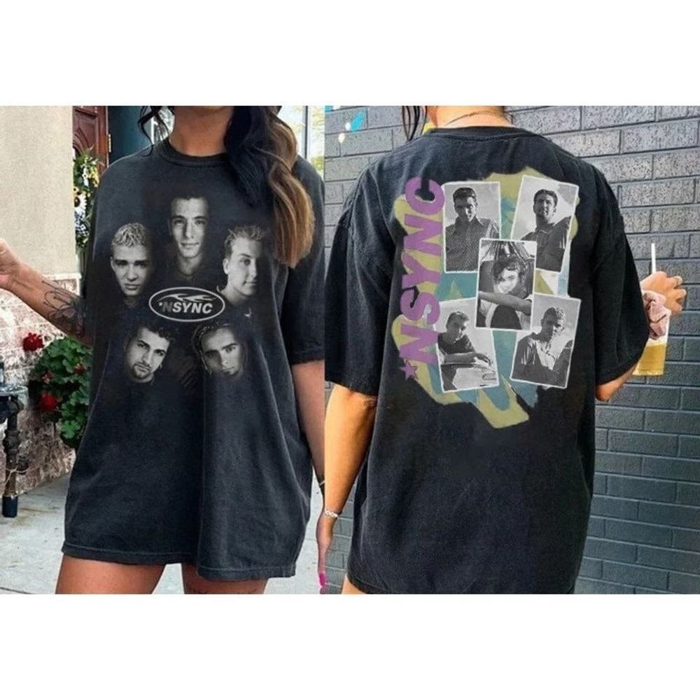 NSYNC No Strings Attached Retro Pop Fan Gift Graphic 2 Sided T-Shirt
